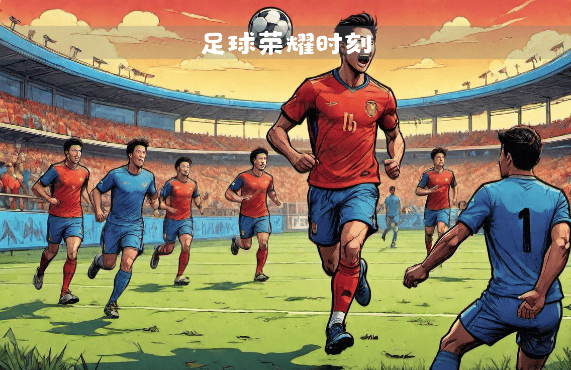 足球比赛中一支球队赢得耀眼胜利