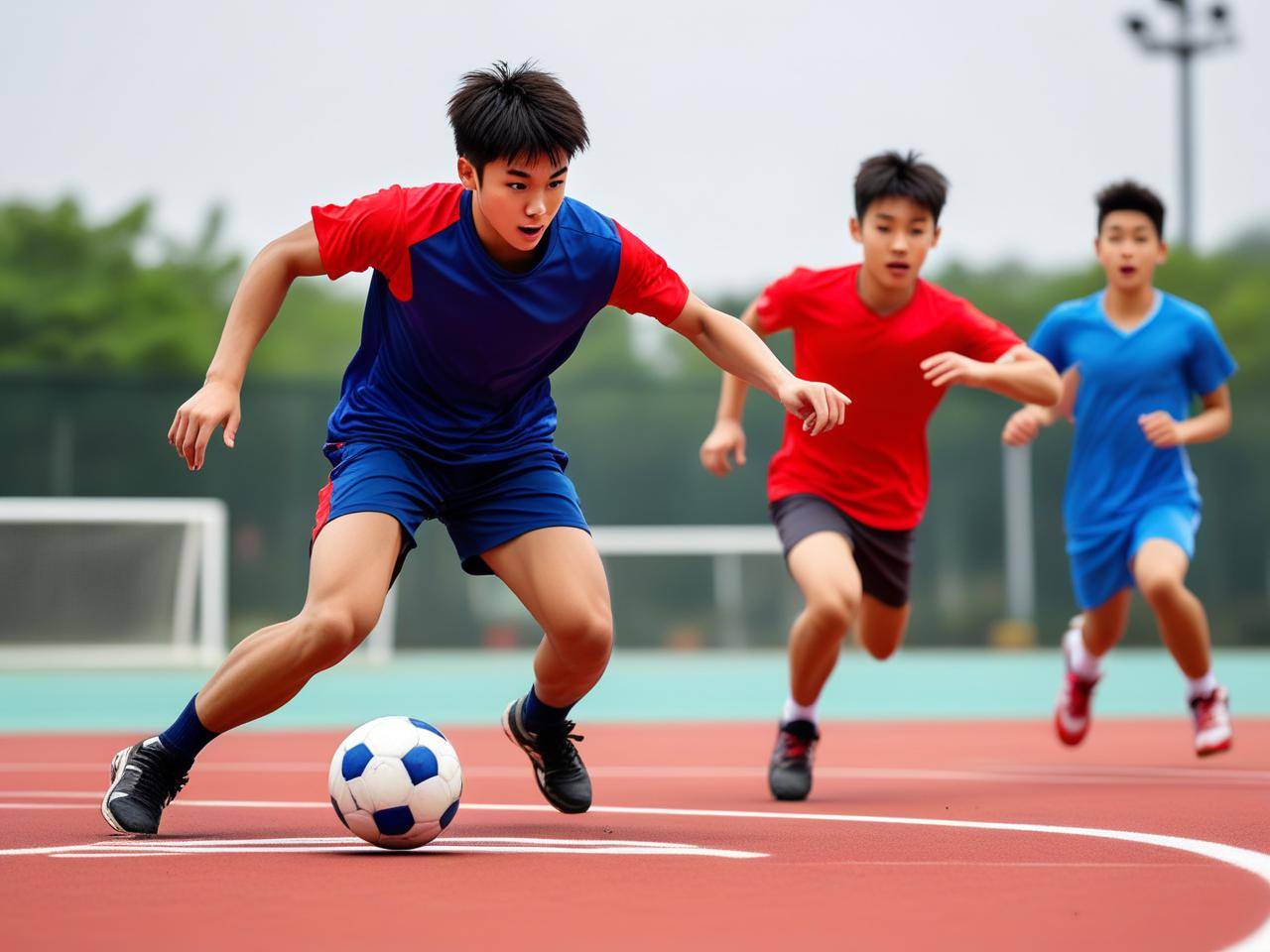 国内职业足球比赛场上掀起高潮，球队实力对决