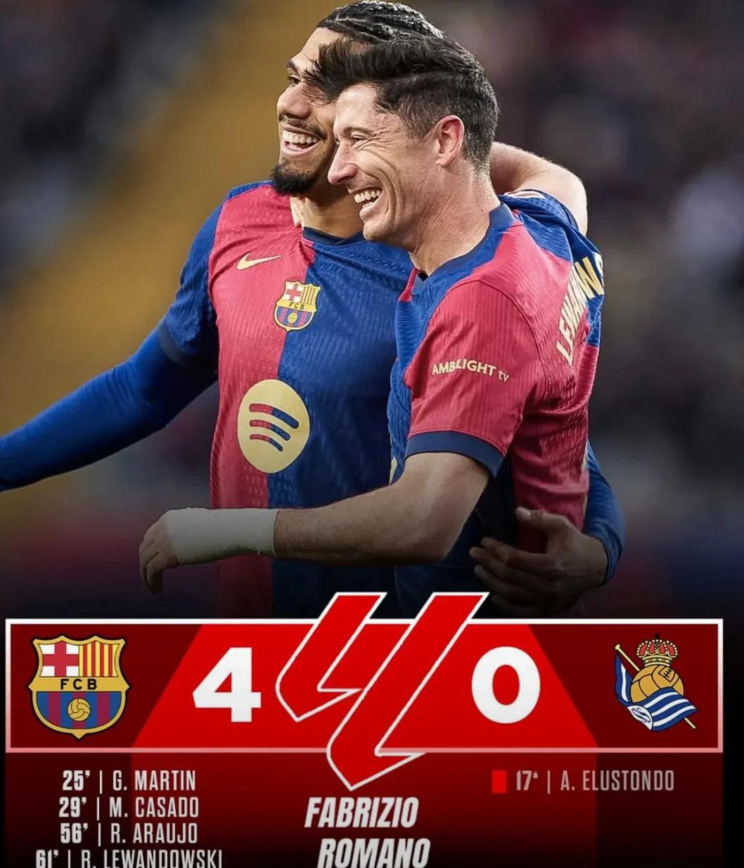 包含巴塞罗那3-0大胜：米兰达比胜出的词条